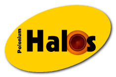 Logo shows magnified cross-section of a Polonium 218 halo in a granite rock. How did it get there? [halos.tv]